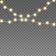 a string of lights on a transparent background