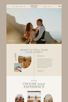 an image of a website page for a wedding photographer