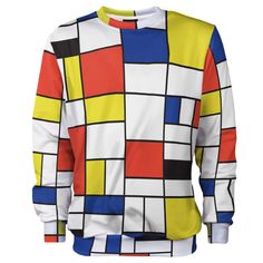 Yellow Crewneck, Trendy Sweater, Trendy Sweaters, Piet Mondrian, Sweatshirt Women, European Union, Quick Delivery, Product Photos, Modern Fashion