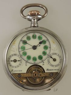 "This is a Swiss pocket watch with an 8 day mainspring and was made by Hebdomas. Not all 8 day pocket watches which have exposed balances and 8 day mainsprings were made by Hebdomas but this style of watch has become synonymous with the brand name no matter who produced it. These watches are notoriously un predictable due to the length of the mainspring. This watch has been cleaned and serviced and is keeping excellent time over a long duration. Under no circumstances must the back cover be remo Groomsmen Pocket Watch, Silver Pocket Watch, Gold Plated Watch, Cool Clocks, Time Keeper, Retro Watches, Vintage Watches For Men, Open Face, Pocket Watches