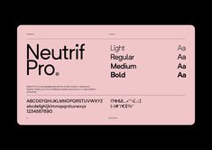 a pink and black business card with the words neutrif pro on it