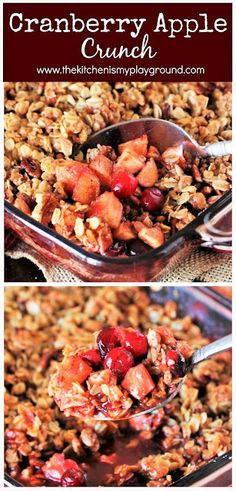 cranberry apple crunch is an easy and delicious dessert