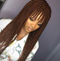 Exotic Wigs, Braids With Bangs, Medium Box Braids, Short Box Braids, Braid Wig, Braided Bangs, Long Box Braids