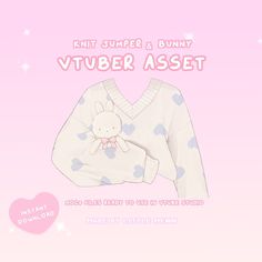 an image of a sweater with a bunny on it that says knit jumper and bunny v - neck