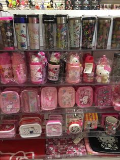 hello kitty products are on display in a store