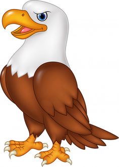 an eagle standing on one leg and looking at the camera with blue eyes royalty illustration