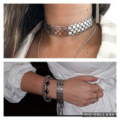 "Enjoy FREE SHIPPING WORLDWIDE+ 10% off all jewelry + Free beautiful gift wrap ❤ Welcome to My Store!❤ A thick and insane chain link choker necklace! When you refine our snake choker collar no one will miss you! The statement necklace consists of super-sophisticated vertebrae that create the appearance of snakeskin. ♦ The necklace is plated with semi-blackened silver on brass. Each link reflects light from a different angles, creating an infinite luster from every direction! ♦ The necklace is ma Silver Adjustable Chain Choker For Festival, Festival Silver Choker With Adjustable Chain, Party Jewelry Choker With Silver Chain, Silver Chain Choker For Festivals, Party Silver Chain Choker Jewelry, Party Silver Chain Choker, Festival Choker Chain Jewelry, Festival Chain Choker Jewelry, Silver Handmade Choker Chain Necklace