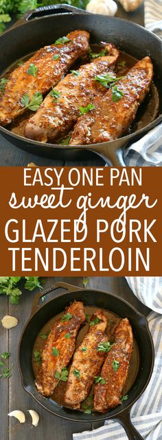 an easy one pan sweet ginger glaze pork tenderloin is the perfect side dish