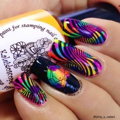 Uma's Nail Art HPB Presents Neon Illusion Nails.. http//umasnailart.blogspot.in/2015/08/neon Illusion Nails, Nail Art, Art, Nail Arts