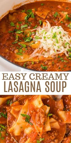 this easy creamy lasagna soup is the perfect meal to make for lunch or dinner