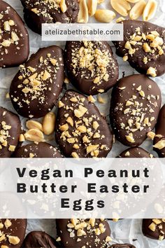 vegan peanut butter easter eggs with nuts on top