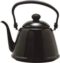 a black tea kettle on a white background