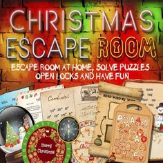 the christmas escape room is open and has lots of items to play with in it