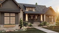 this is a computer rendering of these craftsman style house plans for the front of your home