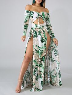 Now available at our store: Palms Slit Maxi D..., Check it out here! http://lexiestarrstyle.com/products/palms-slit-maxi-dress?utm_campaign=social_autopilot&utm_source=pin&utm_medium=pin Off Shoulder Neckline, Elegant Outfit Classy, فستان سهرة, Dressy Dresses, Style Maxi Dress, Floral Dress Summer, Bohemian Dress, Cheap Dresses, Elegant Outfit