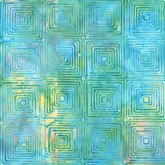 a blue and green abstract background with square shaped squares in the center, on top of each other