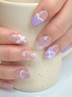 Follow me for more #nails #nailart #soft #naildesign #nailsoftheday #awesome #aesthetic Light Purple Nails, Nails Kids, Purple Nail Art, Fake Nails Designs, Korean Nail Art, Nails Gold, Purple Nail Designs, Lavender Nails