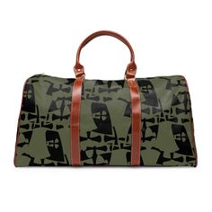 Elevate your travel style with our Black-Green Waterproof Travel Bag, featuring an eye-catching Allover Crusader Print. Crafted from high-grade, durable nylon, this versatile carryall is designed to accompany you on all your adventures, with multiple compartments, a resilient handle, and an adjustable shoulder strap for effortless organization and transport of your essentials. High-grade nylon material Microfiber PU leather top handle and binding One size: 20" × 12'' × 9" (50.8cm × 30.5cm × 23cm Waterproof Travel Bag, Sports Bra And Leggings, Kids Outerwear, Crusades, Leather Top, Outerwear Women, Leather Handle, Travel Style, Travel Bag