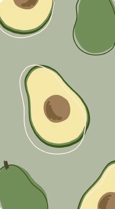 an avocado pattern on a green background