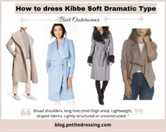 Soft Dramatic Jacket, Soft Summer Hourglass Outfits, Soft Dramatic Style, Soft Dramatic Casual Outfit, Soft Dramatic Outfit, Kibbe Soft Dramatic, Soft Dramatic Kibbe, Dramatic Outfits, Dramatic Clothes