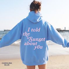 Lets Watch the Sunset Oversized Beach Hoodie Ocean Inspired Style Surfer Girl Aesthetic Coconut Girl Preppy Stuff VSCO Shirt Plus Size - Etsy Pink Cotton Sweatshirt For The Beach, Blue Hooded Beach Tops, Blue Hooded Tops For Beach, Blue Hooded Top For Beach, Blue Hooded Tops For The Beach, Oversized Hooded Top For Vacation, Cotton Vsco Hoodie With Relaxed Fit, Cotton Hoodie Tops For Vacation, Cotton Relaxed Fit Hoodie For Vacation