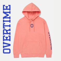 Nwot Classic Overtime Hoodie. Size Extra Large. Coral. Long Sleeves. Hooded With Drawstrings. Kangaroo Pockets "O" Logo Print On Chest. "Overtime" Print Dn Sleeve. 80% Cotton 20% Polyester. New Without Tags. Approximate Measurements Pit To Pit 27” Length 31" Orange Hooded Hoodie With Letter Print, Orange Letter Print Hoodie For Streetwear, Orange Hoodie For Spring Streetwear, Casual Orange Hoodie, Casual Orange Hoodie For Streetwear, Casual Orange Hooded Sweatshirt, Orange Fleece Hoodie For Streetwear, Casual Orange Hoodie With Drawstring, Casual Orange Cotton Hoodie