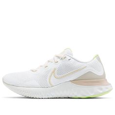 Nike Renew Run CK6360-102 White Cushioned Running Shoes For Spring, Spring White Running Shoes With Cushioned Footbed, Spring White Cushioned Running Shoes, Nike White Running Shoes For Spring, White Nike Running Shoes For Spring, Cream Running Shoes With Round Toe, Air Jordans, Running, Nike