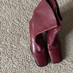 Nice Boots Brand New No Box Boots Are Midcalf Burgundy Leather Square Toe Boots, Trendy Burgundy Leather Boots, Nice Boots, Boot Brands, Ladies Shoes, Cool Boots, Nine West Shoes, Burgundy Color, Shoes Heels Boots