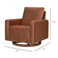 an image of a chair with measurements for it