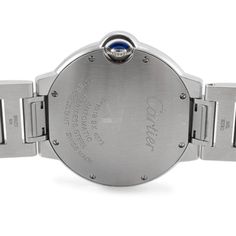 Brand: Cartier  Gender: Unisex  Metal Type: Stainless Steel  Diameter: 36.00 mm  Weight: 106.69 grams  Stainless Steel Diamond Cartier Swiss made watch. The metal was tested and determined to be stainless steel. The "Cartier" trademark (or hallmark) can also be found on the item.  Pre-owned in excellent condition. Might show minor signs of wear.  Ballon Bleu Diamond Bezel  Watch Properties  Family: Ballon Bleu Model: Ballon Bleu Diamond Bezel Ref. No.: W4BB0024 Water Resistance: 30 meters  Calib Modern Automatic Watch Accessories For Anniversary, Modern Cartier Watch With Metal Dial, Cartier Watch With Date Indicator, Modern Cartier Automatic Watch, Cartier Watch With Date Indicator And Round Dial, Cartier Watches With Date Indicator And Round Dial, Cartier Silver Watch With Subdials, Silver Cartier Watch With Subdials, Modern Cartier Watch Accessories With Subdials