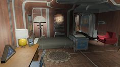 Fallout House, Checkpoint Charlie, Alternate Universe, Futuristic Interior, Small Room, Fallout