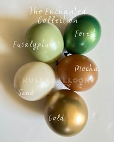 six different colored eggs with names on them