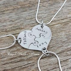 Best Friends Forever 3 Piece Puzzle Necklace Set Three | Etsy 3 Piece Puzzle, Three Necklace Set, Sister Goals, Bff Forever, Puzzle Necklace, Puzzle Piece Necklace, 3 Best Friends, Bff Jewelry, Real Diamond Necklace