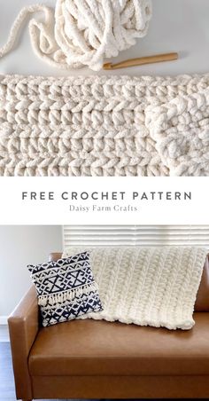 the crochet pattern is easy to make and looks great on any couch or chair