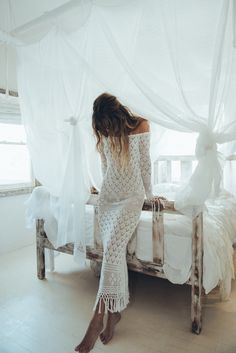 @andwhatelse Bohemian Schick, Floryday Dresses, Crochet Wedding Dresses, White Crochet Dress, Boho Chique, Maxi Shift Dress, Boho Mode, Mode Hippie, Boho Summer Outfits