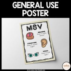 the general use poster is shown with an image of different types of items on it