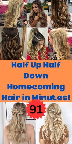 Straight hair doesn’t have to be boring! Try these must-try half up half down homecoming hairstyles to add volume and flair. Easy to achieve and perfect for any outfit, these styles will take your homecoming look to the next level! #StraightHair #HomecomingHair #HairIdeas High School Homecoming Hairstyles, One Side Down Hairstyle, Down Formal Hairstyles For Medium Hair, Easy Half Up Homecoming Hair, Easy Hoco Hairstyles Half Up, Half Up Hairstyles For Homecoming, Homecoming Half Up Hairstyles, Hair For Homecoming Half Up, Homecoming Half Up Half Down