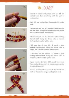 instructions to crochet the scarf