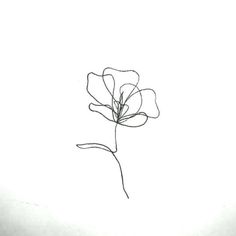 a single flower is shown in the middle of a white background with black writing on it