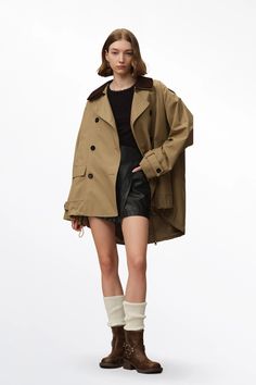 Cassian Short Trench Coat in Water-Repellent Cotton Blend Short Trench Coat, Repellent, Water Repellent, In Style, Style Me, Trench Coat, Cotton Blend, Collar