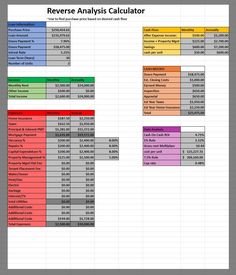 a spreadsheet with several different numbers on it