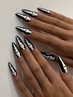 Multicolor  Collar    Color Nails Embellished   Beauty Tools Horror Nails, Unghie Nail Art, October Nails, Goth Nails, Halloween Nail Designs, Halloween Nail Art, Fire Nails, Dope Nails, Nail Arts