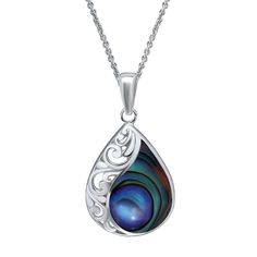 Colorful and elegant, this Aleure Precioso filigree teardrop necklace elevates your favorite outfits. Colorful and elegant, this Aleure Precioso filigree teardrop necklace elevates your favorite outfits.Click on this JEWELRY & WATCHES GUIDE to learn about fit, styles, materials and more! Pendant size: 7/8"L x 1/2"W Chain length: 18 in. Chain type: cable Nickel free Metal: brass Plating: fine silver Finish: polished Packaging: pouch Abalone accents Gemstones may have been treated to enhance their Elegant Filigree Teardrop Necklace, Elegant Teardrop Filigree Necklace, Teardrop Pendant Necklace With Intricate Design For Gift, Intricate Teardrop Pendant Necklace As Gift, Outfits Colorful, Packaging Pouch, Teardrop Necklace, Fine Silver, Chain Lengths