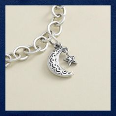 Delicate and detailed on both sides, this sterling silver charm makes a sweet celestial statement on any charm bracelet, necklace or chain. James Avery Jewelry, James Avery, Mommy Daughter, Tiffany Heart, Heart Charm Bracelet, Sterling Silver Charm, Starry Night, Charm Necklace, Silver Bracelet