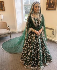 Green Indian Wedding Dress, Anita Dongre Bridal Lehenga, Punjabi Bridal Lehenga, Green Indian Wedding, Anita Dongre Bridal, Mendhi Outfit, Bridal Suits Punjabi, Nikkah Outfit, Lehenga For Wedding