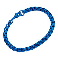 PRICES MAY VARY. DESIGN - stylish round box bracelet for men & women, this stainless steel chain bracelet in blue designed with special box links fabricated together to form beautiful geometric chain. high polished shiny smooth surface makes it comfortable to wear and gives it a modern and elegant look, along with optimal 5mm thickness and length range from 6.5 to 29 inches, this bracelet is a winner! OCCASION - our unique rolo chain bracelet for women can be dressed up or down for any occasion, Chain Bracelet For Women, Business Event, Round Box, Branded Gifts, Bracelet For Men, Layered Bracelets, Creative Jewelry, Mens Jewelry Bracelet, Rolo Chain