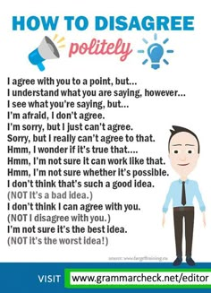 a poster with the words how to disagreate politely