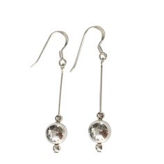 925 Sterling Silver 10 mm or 8 mm diameter ball on silver bar drop dangle earrings. I have the silver balls in size 8 and 10 mm diameter.  They come in a pretty gift bag. SIZE OF EARRINGS: 8mm ball on silver bar: 46 mm drop length. 10mm ball on silver bar: 46 mm drop length. Ball Earrings, Silver Bar, Drop Dangle Earrings, Silver Bars, Lovely Earrings, Pretty Gift, Etsy Earrings Dangle, Fashion Board, Beautiful Earrings