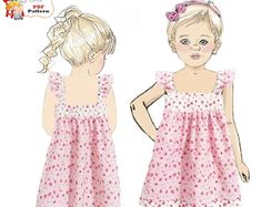 Beach Dress Pattern, Party Dress Pattern, Party Dress Patterns, Sewing Sleeves, Summer Dress Patterns, Easy Toddler, Summer Sundress, Woven Fabrics