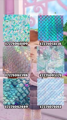 the mermaid tail pattern is shown in different colors